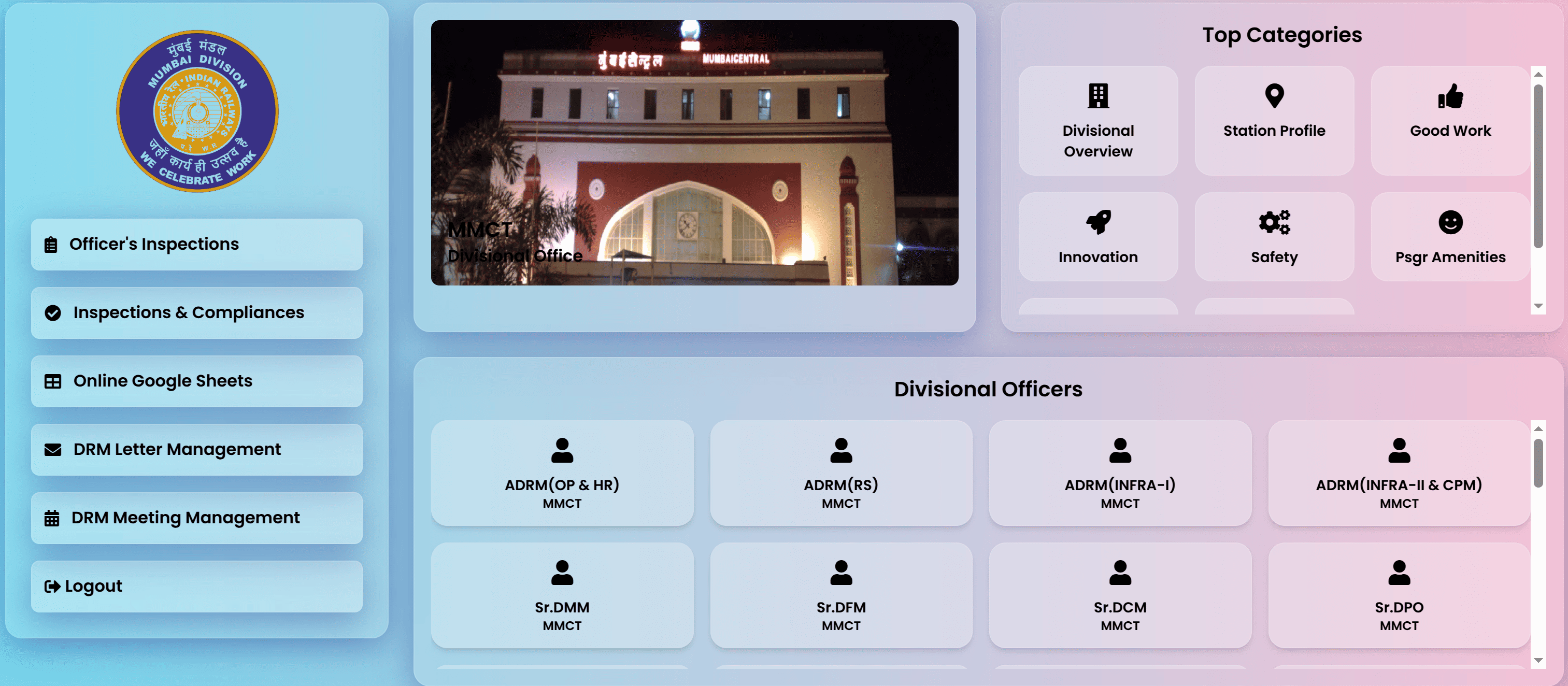 Divisional Railway Portal